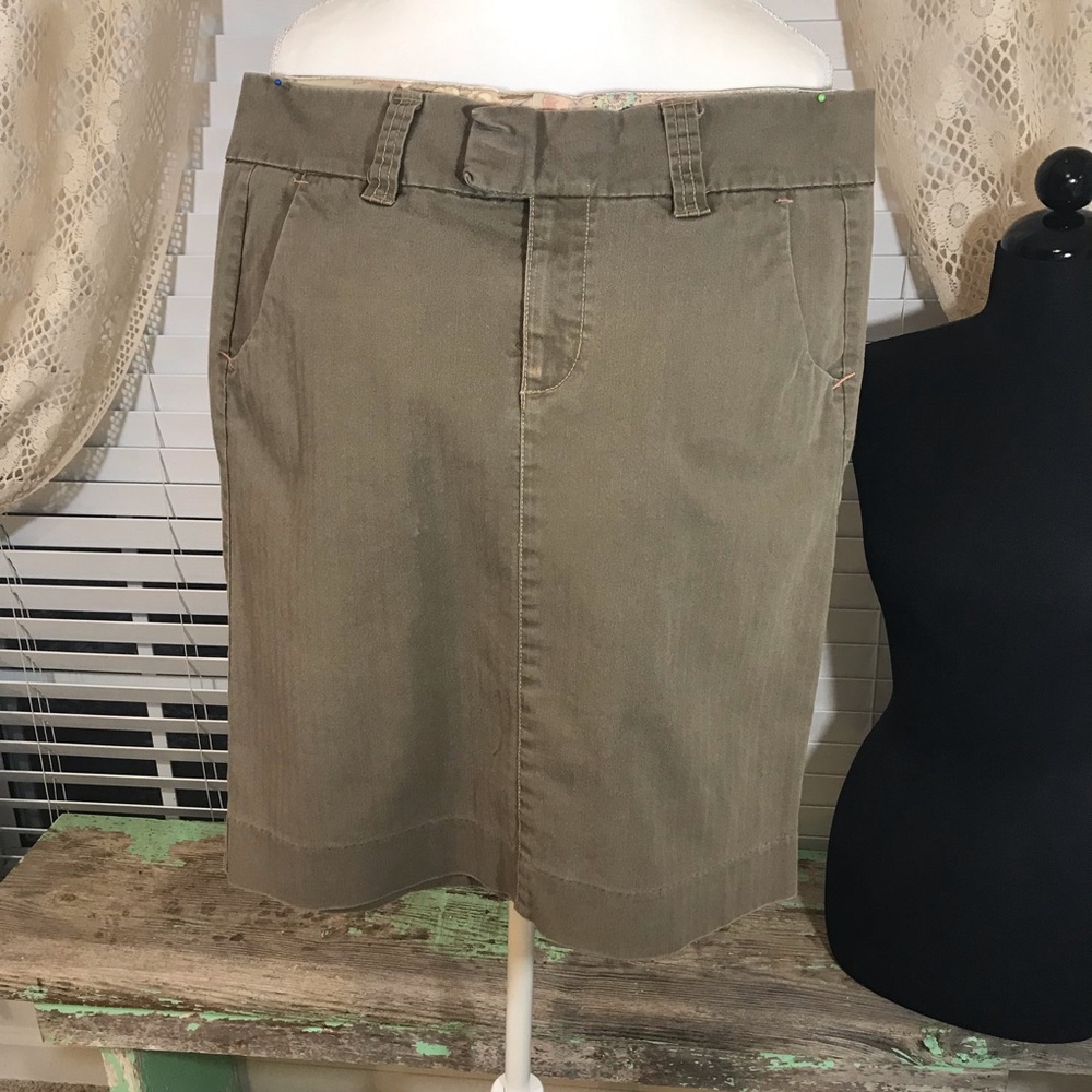 Army Green Stretch Skirt